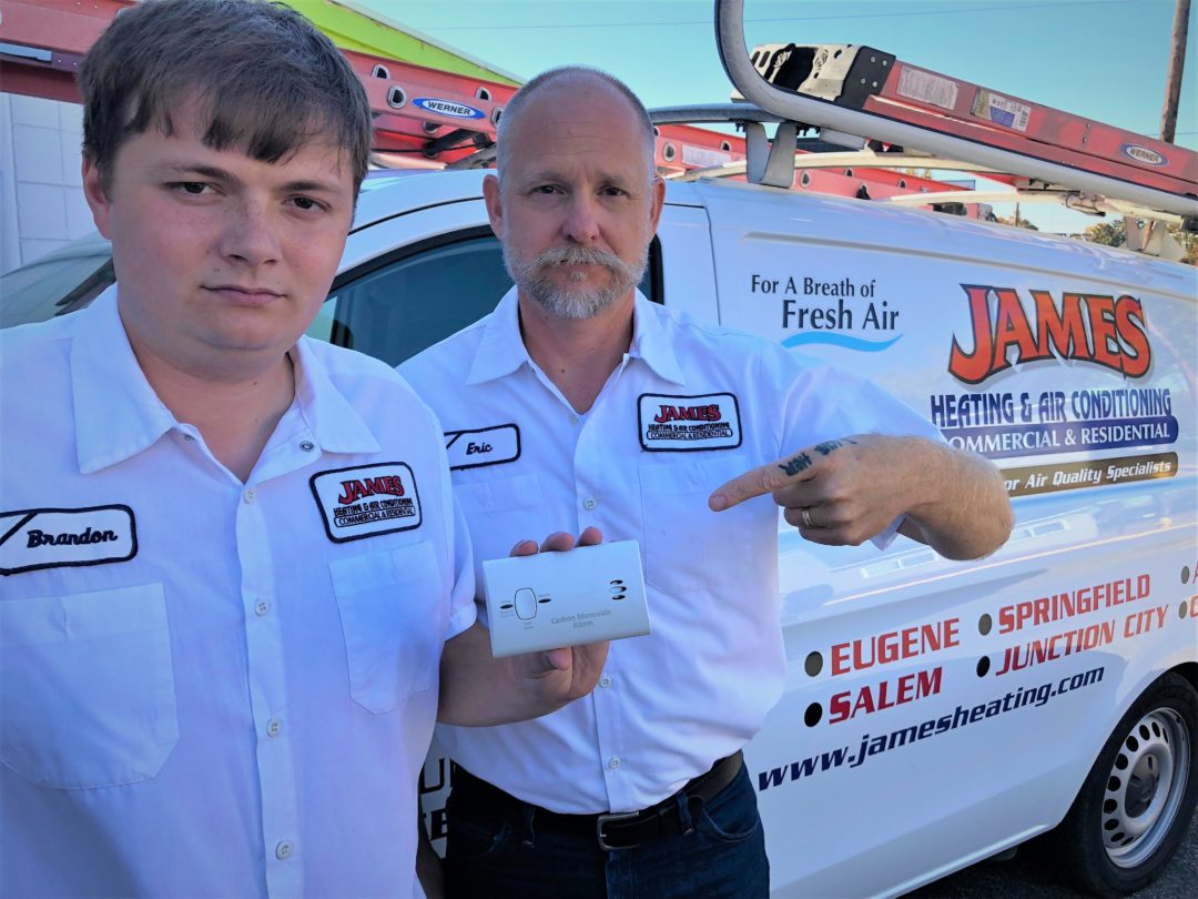 Free Co2 Detector with any NEW Service James Heating & Air Conditioning